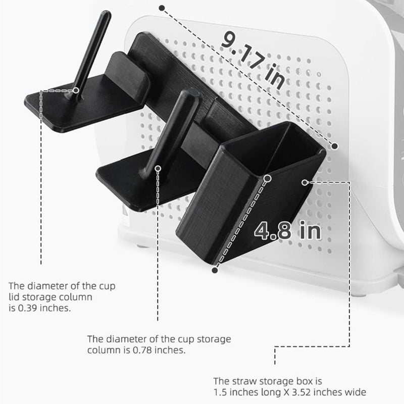 3-in-1 Cup Organizer, Paper Cup Holder Cup Dispenser, Side-Mounted Holder for Cups, Lids & Straws, Universal Storage Accessory Compatible with All Slushie Machine - Image 3
